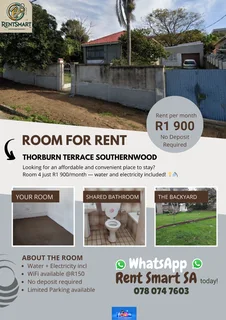  Room 4 for Rent – R1 900 All-Inclusive | No Deposit Required – Thorburn Terrace, Southernwood