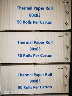 Yellow Thermal Till Rolls - R900 a box of 50 Rolls