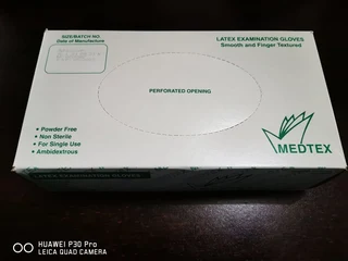 Medtex Latex Powder Free Gloves - R100 each a box of 100 Gloves