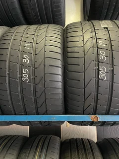 Two 305 30 19 Pirelli tyres with 90% treads available for sale