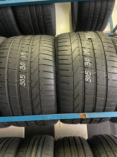 Two 305 30 19 Pirelli tyres with 90% treads available for sale