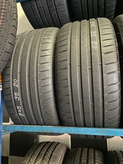 Two 245 35 20 tyres with good treads available for sale