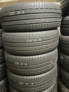 A clean set of 235 60 18 continental premiumcontact6  tyres with good treads available