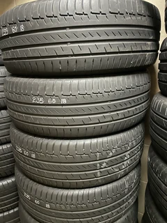 A clean set of 235 60 18 continental premiumcontact6  tyres with good treads available