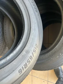 A clean set of 215 65 16 tyres with 95% treads available for sale