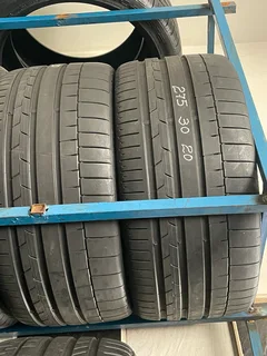 2x 275 30 20 continental tyres with very good treads available for sale