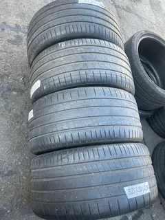 A clean set of 325 30 23 Pirelli tyres with 90% treads available for sale