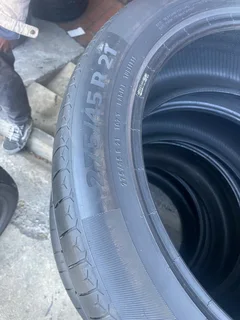 A good set of 275/45/21 continental tyres with good treads available for sale