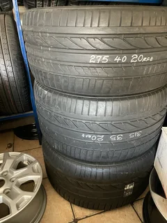 A clean set of X5 tyres 315/35/20 Bridgestone run flat tyres with very good treads available for sal