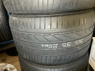 A clean set of X5 tyres 315/35/20 Bridgestone run flat tyres with very good treads available for sal