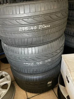 A clean set of X5 tyres 315/35/20 Bridgestone run flat tyres with very good treads available for sal