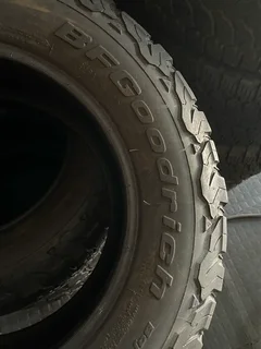 A clean set of 225 70 16 Bf Goodrich ko2 tyres with very good treads available