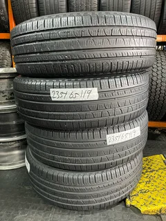A clean set of 235 65 19 Pirelli tyres with good treads available for sale