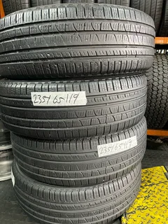 A clean set of 235 65 19 Pirelli tyres with good treads available for sale