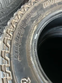 A clean set of 265 75 16 Cooper Discoverer ST maxx tyres with good treads available for sale