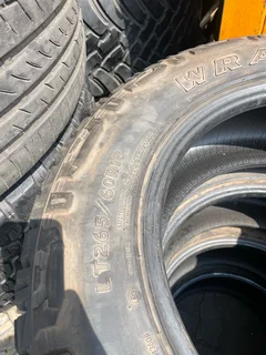A clean set of 265/60/18 Goodyear duratrac tires with 99% treads available