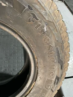 2x 254 75 15 Firestone tyres with very good treads available for sale