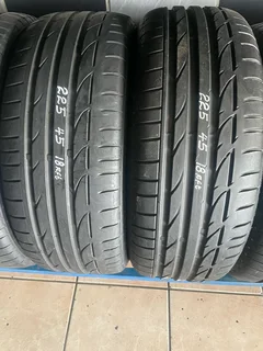 2x 225/45/18 Bridgestone run flat tires with 90% treads available