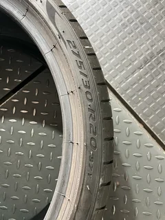 Two 275/30/20 Pirelli run flat tires with good treads available for sale