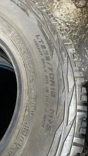 A clean set of 265/70/16 Cooper discoverer at3 with great treads available