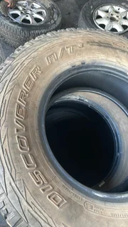 A clean set of 265/70/16 Cooper discoverer at3 with great treads available