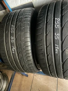 TWO 255/35/19 Bridgestone run flat tyres with good treads available for sale