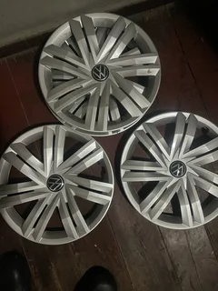 A good set of 14inch polo wheel covers available for sale