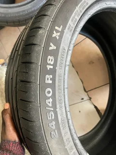 2x 245/40/18 Continental run flat tires with 98% treads available for sale