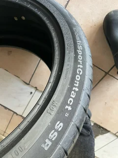 2x 245/40/18 Continental run flat tires with 98% treads available for sale