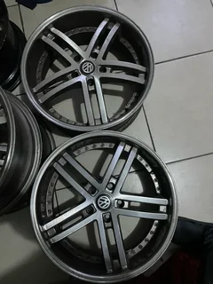 A clean set of 19inch Rims pcd 5/120 to fit Amarok Bmw Range Rover sport Vw combi T5 and T6