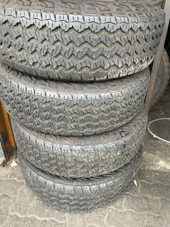 A clean set of 255/65/18 Goodyear wrangler tyres with 95% treads available for sale