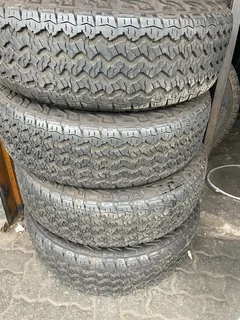 A clean set of 255/65/18 Goodyear wrangler tyres with 95% treads available for sale