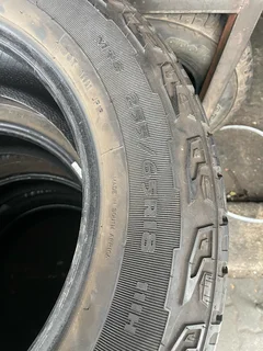 A clean set of 255/65/18 Goodyear wrangler tyres with 95% treads available for sale