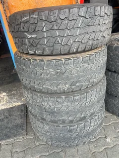 A clean set of 265 65 17 Dunlop Grandtrek AT3G tyres with good treads available for sale