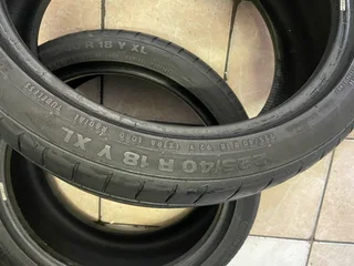 2x 225/40/18 Continental normal tyres with great treads available for sale