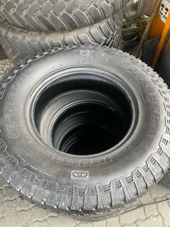 A clean set of 265/70/16 General grabber tyres with good treads available for sale