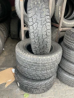 A clean set of 265/70/17 Hankook dynapro ATM tyres with great treads available for sale
