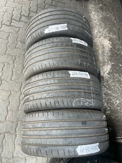 A clean set of 255/35/19 Goodyear normal tires with good treads available for sale
