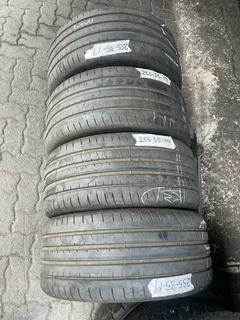 A clean set of 255/35/19 Goodyear normal tires with good treads available for sale