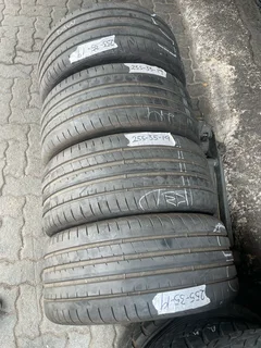 A clean set of 255/35/19 Goodyear normal tires with good treads available for sale