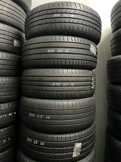 A good set of 205/55/16 normal tyres with good treads available for sale