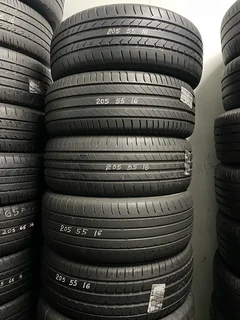 A good set of 205/55/16 normal tyres with good treads available for sale