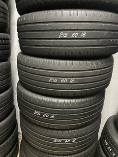 A good set of 215/60/16 tyres with good treads available for sale