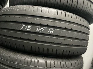 A good set of 215/60/16 tyres with good treads available for sale
