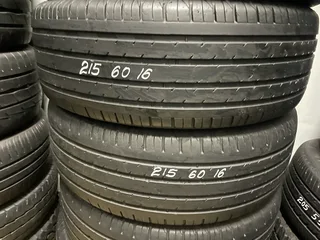A good set of 215/60/16 tyres with good treads available for sale