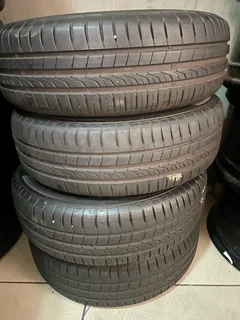 A clean set of 14inch polo steel rims tyres and wheel covers available for sale
