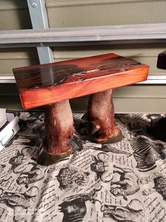 2 Small sleeper wood tables