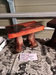 2 Small sleeper wood tables