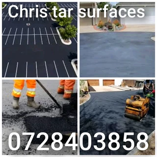 Chris tar surfaces and paving bricks
