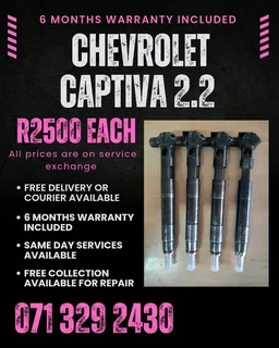 Chevrolet Captiva 2.2 Injectors For Sale With Warranty